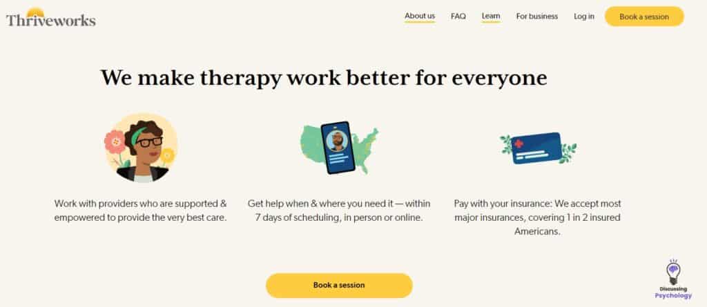 Thriveworks homepage screenshot.